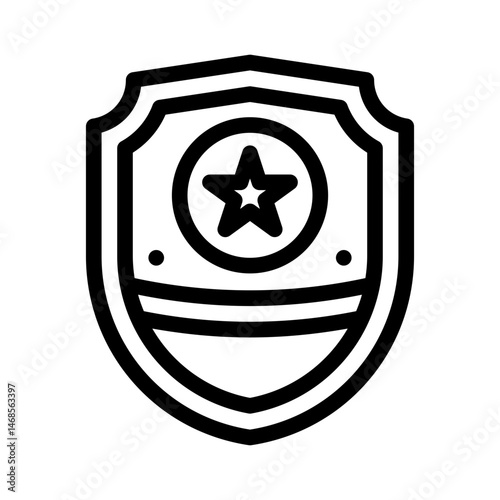 police badge line icon