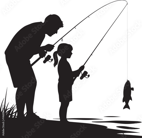 Fisherman Casting Line Silhouette

Big Catch – Fish on Hook Vector

Boat Fishing Adventure Silhouette Scene

Spearfisher in Action Silhouette Art

Lake Fishing Moment Vector Design