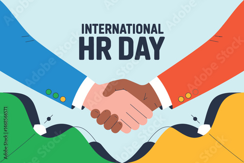 International HR Day Handshake Human Resources Celebration Poster