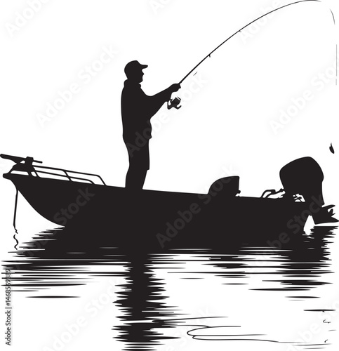 Fisherman Casting Line Silhouette

Big Catch – Fish on Hook Vector

Boat Fishing Adventure Silhouette Scene

Spearfisher in Action Silhouette Art

Lake Fishing Moment Vector Design
