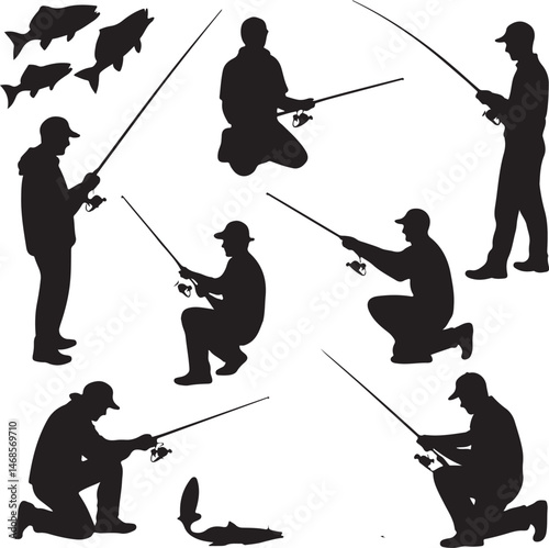 Fisherman Casting Line Silhouette

Big Catch – Fish on Hook Vector

Boat Fishing Adventure Silhouette Scene

Spearfisher in Action Silhouette Art

Lake Fishing Moment Vector Design