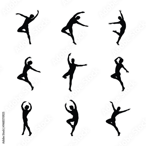 Silhouette of a male ballet dancer
