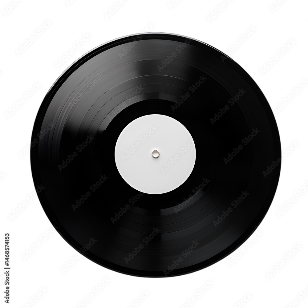 Obraz premium Blank Vinyl Record Black and White Music Nostalgia