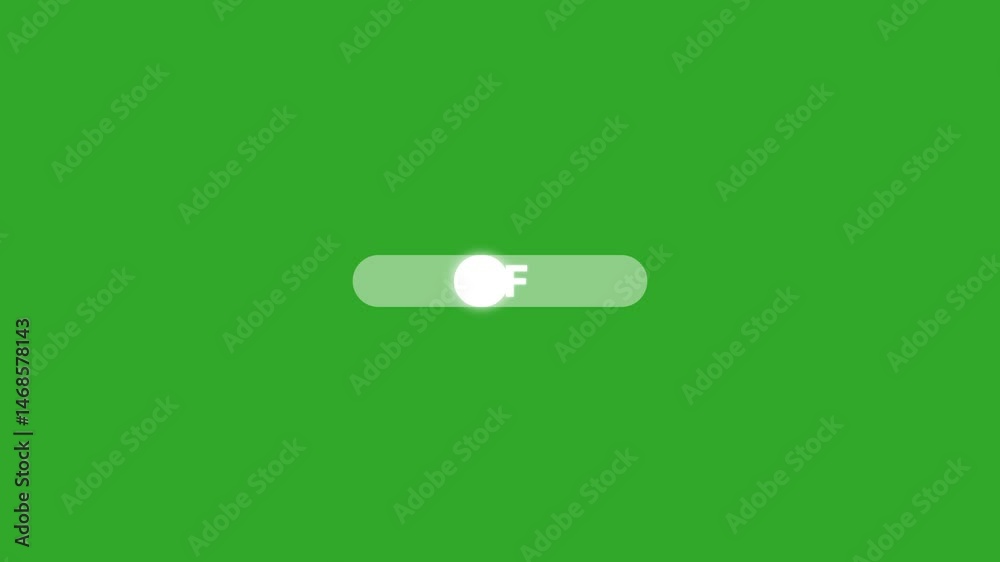 switch off on button animated. mobile phone toggle slider ui turn bar isolated video animation 4k
