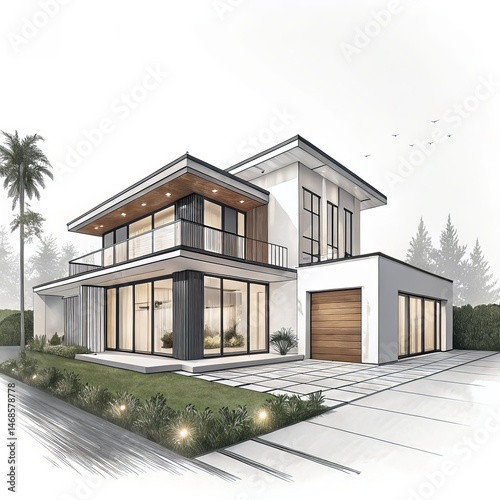 Modern Two-Story House with...