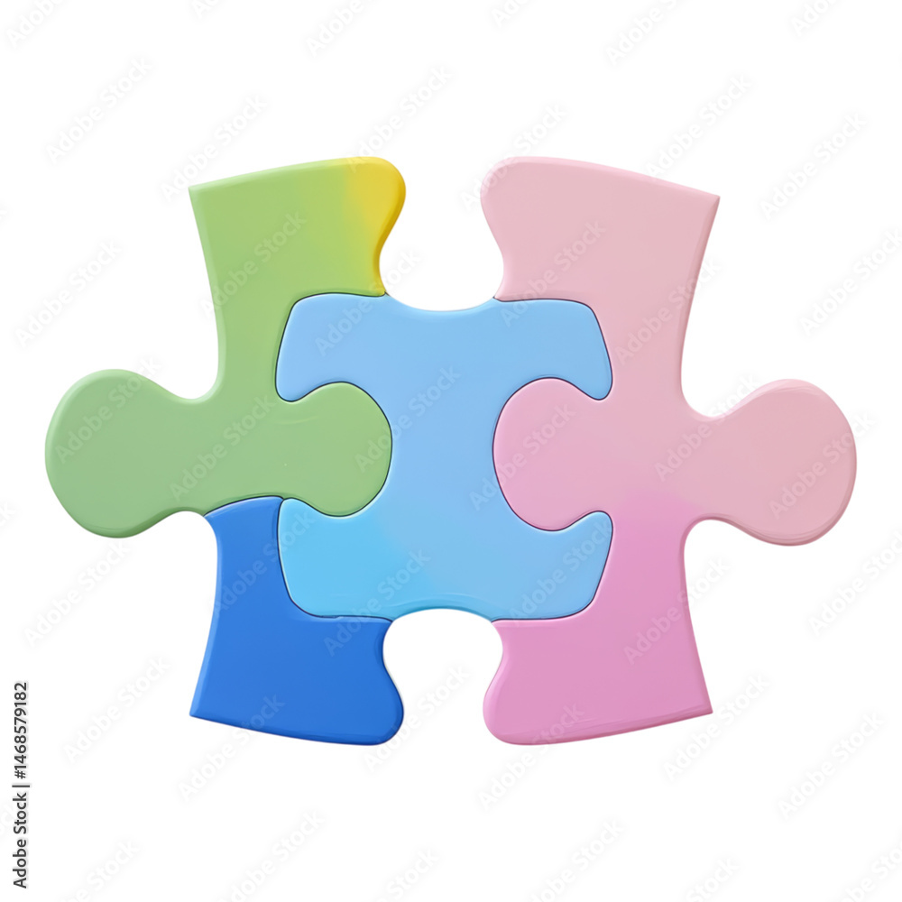 Fototapeta premium Puzzle Piece Isolated on White for Creativity Isolated on transparent background