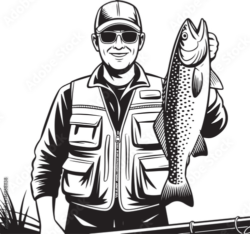 Fisherman Casting Line Silhouette

Big Catch – Fish on Hook Vector

Boat Fishing Adventure Silhouette Scene

Spearfisher in Action Silhouette Art

Lake Fishing Moment Vector Design