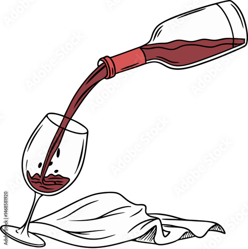 happy wine gathering illustration