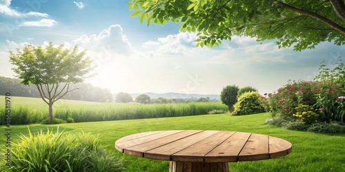 Round Wooden Table in Lush ...