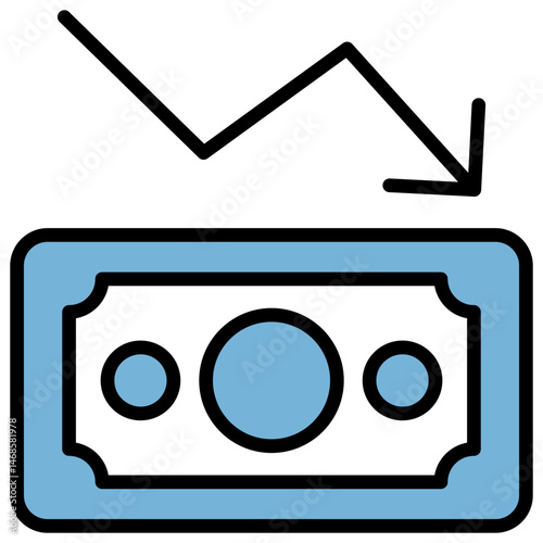 Deflation Blue Black Icon
