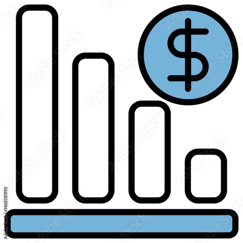 Economic Depression Blue Black Icon