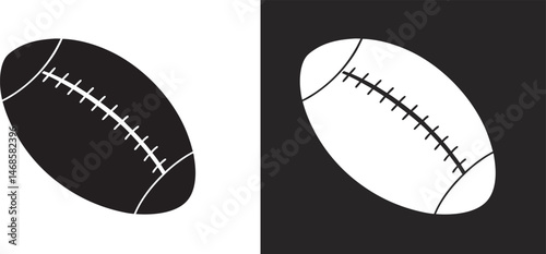 American football ball vector icon. Rugby ball silhouette, vector illustration