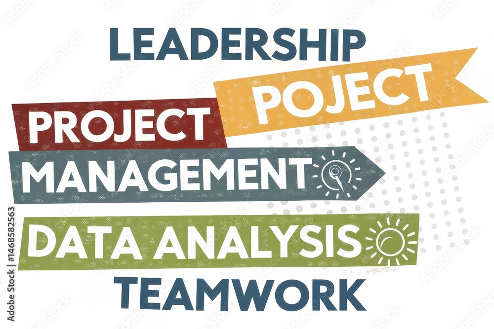Leadership and Project Management Concept with Data Analysis Visuals Leadership and Project Management Concept with Data Analysis Visuals