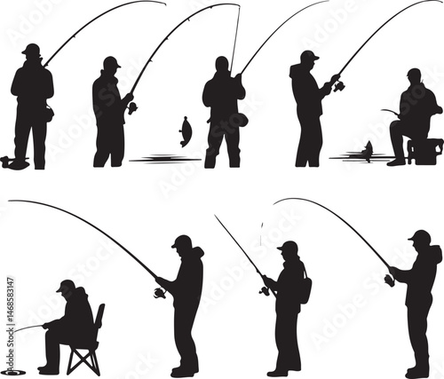 Fisherman Casting Line Silhouette

Big Catch – Fish on Hook Vector

Boat Fishing Adventure Silhouette Scene

Spearfisher in Action Silhouette Art

Lake Fishing Moment Vector Design