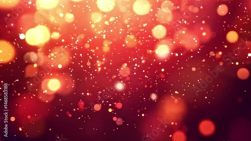 Warm Bokeh Lights and Sparkling Particles Background