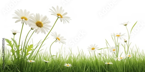 White Daisies in Green Gras...