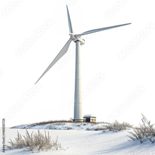 Wind Turbine on Snowy Hill,...