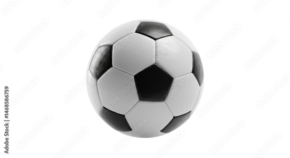 Fototapeta premium Monochrome soccer ball against dark void