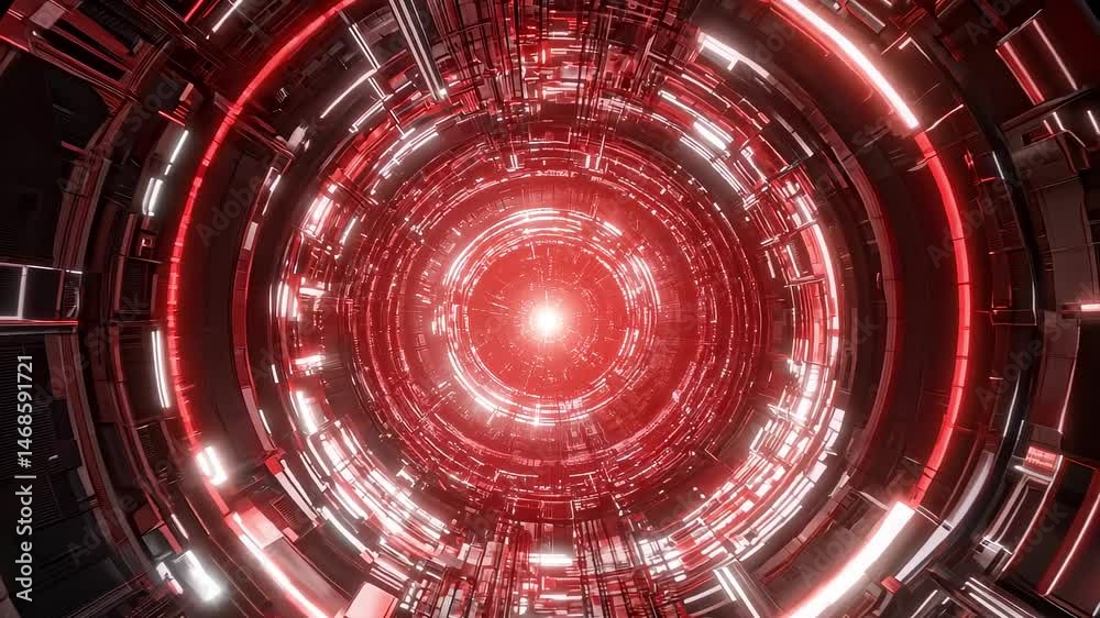 Red Futuristic Tunnel
