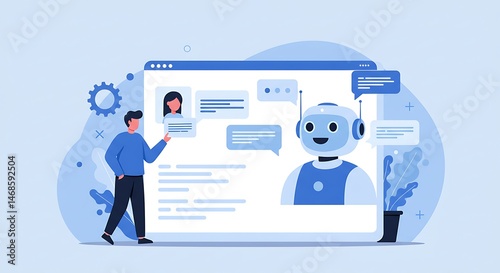 Modern digital interface showcasing an ai assistant interacting with users.