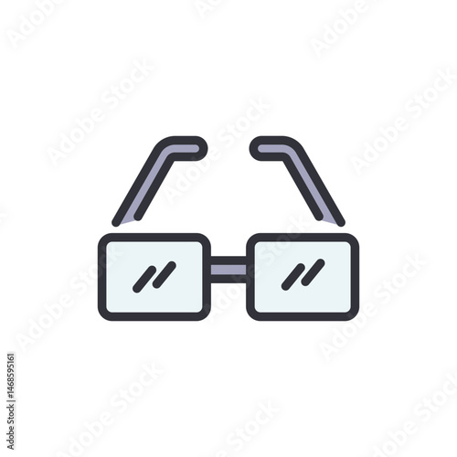 Isolated eyeglasses illustration on plain background for eyesight focus