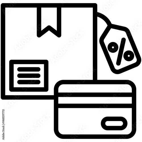 Credit Card outline, mini illustration icon. use for modern concept, print, UI, UX kit, web and app development. Vector related to sales, logistic and ecommerce.