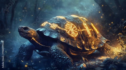Enchanting turtle in mystical forest (1)