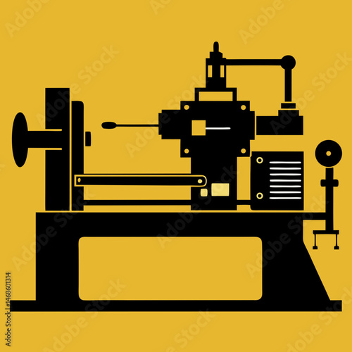 Lathe vector silhouette