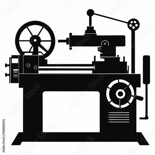 Lathe vector silhouette