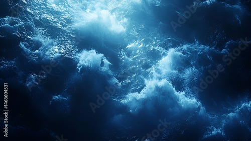 Wallpaper Mural Deep ocean waves illuminated from above. Torontodigital.ca