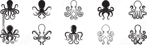 Octopus Illustrations. Creative Octopus Designs. A Collection of Distinct Designs. 