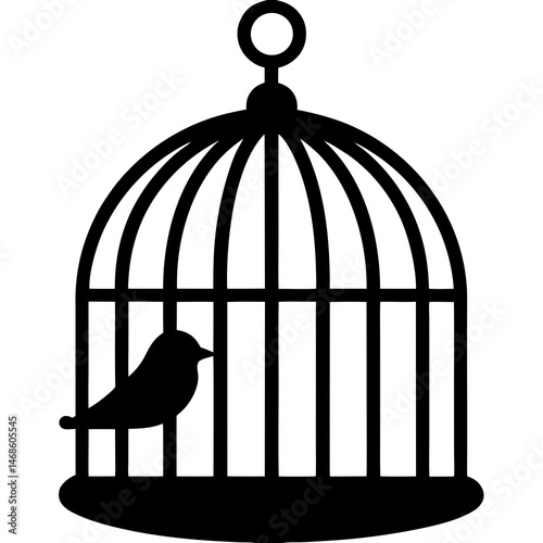 Bird cage silhouette icon