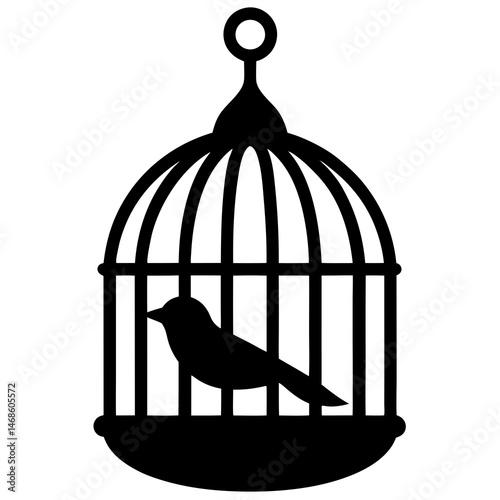 Bird cage silhouette icon