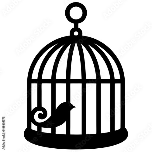 Bird cage silhouette icon