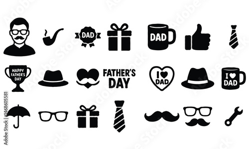 Father's Day symbol icons set
