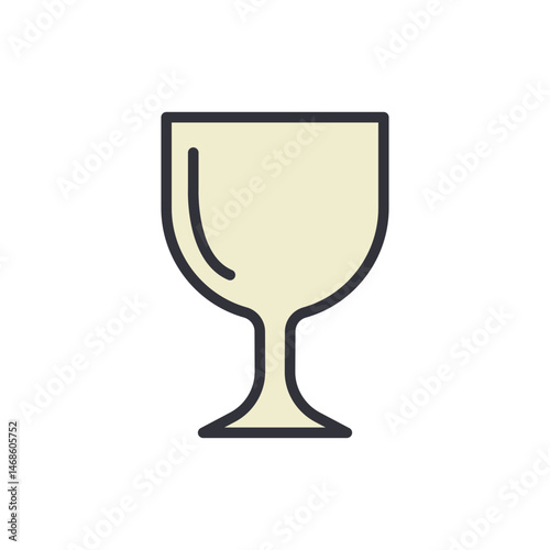 Minimalist graphic of an empty glass on a stark White backdrop design element