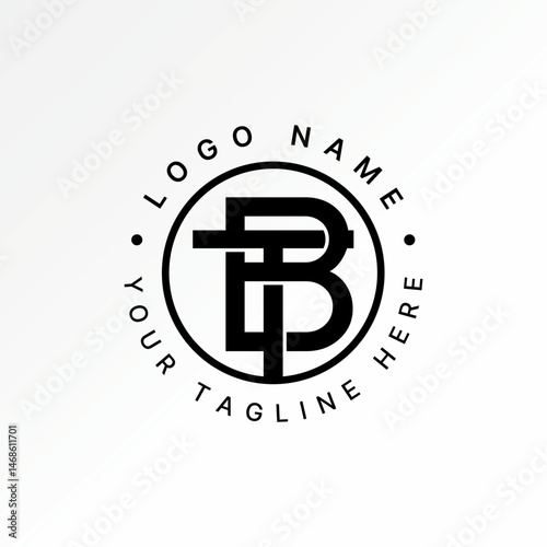 Logo design graphic concept creative premium vector stock image top sell initial BT TB font connect cut sport tech control typography monogram brand