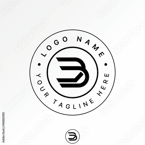 Logo design graphic concept creative premium vector stock image top sell initial B DD font italic line typography monogram brand geometry sport style