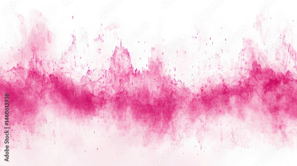 Obraz premium Pink & Red Geometric Shard Explosion – Dynamic Abstract Motion, Abstract Pink Crystal Explosion with Shattered Polygonal Fragments on White Background