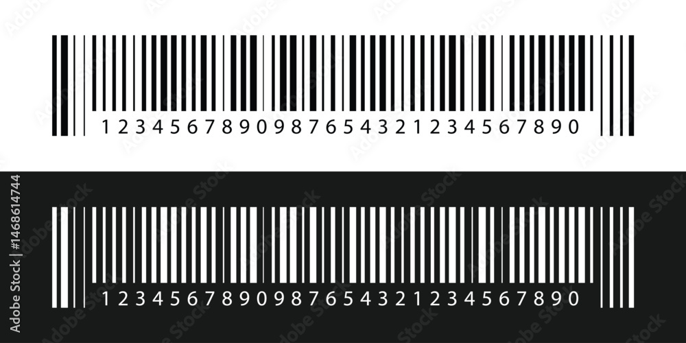 Fototapeta premium Barcode set, multiple barcodes collection, black and white barcode design, product labeling, inventory tracking in eps 10.