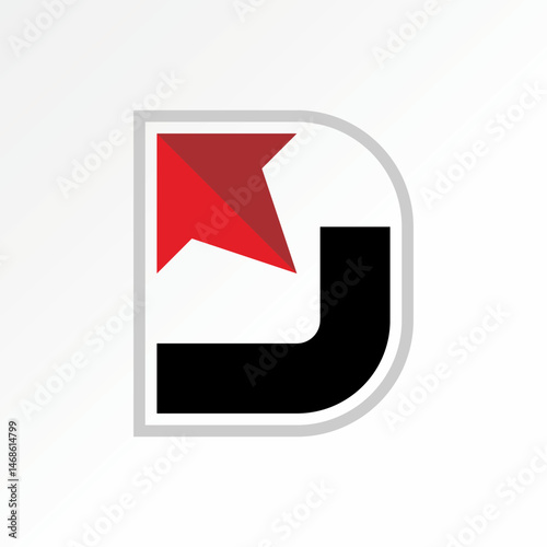 Logo design graphic concept creative premium vector stock image top sell letter D font up arrow cut increase development tech financial progress sport