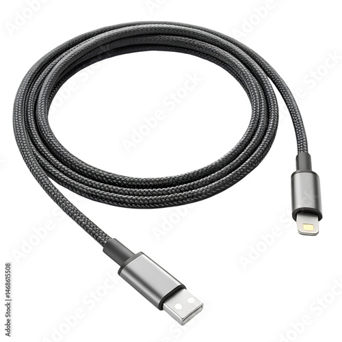 usb cable on white background