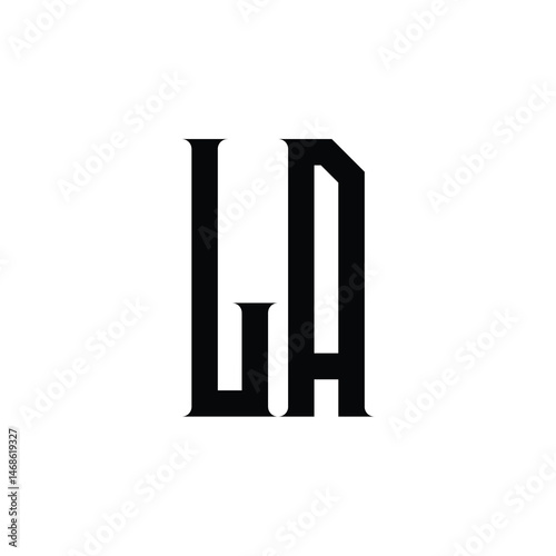 LA monogram logo design letter text name symbol monochrome logotype alphabet character simple logo
