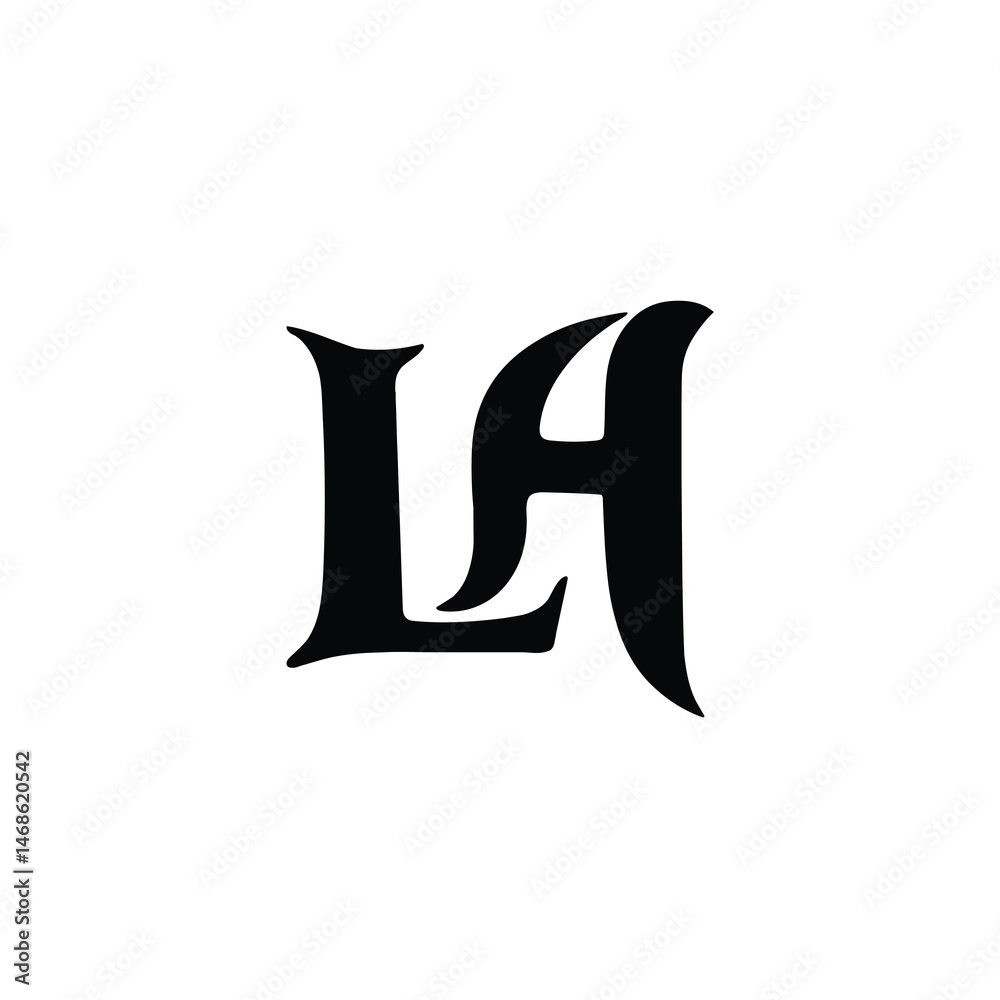LA monogram logo design letter text name symbol monochrome logotype alphabet character simple logo LA monogram logo design letter text name symbol monochrome logotype alphabet character simple logo