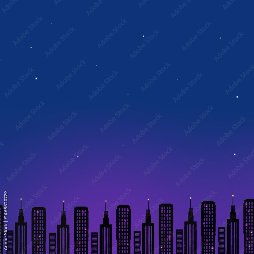 Naklejka premium Night in city