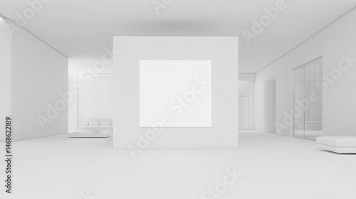 Wallpaper Mural Modern minimalist interior with blank canvas display. Torontodigital.ca