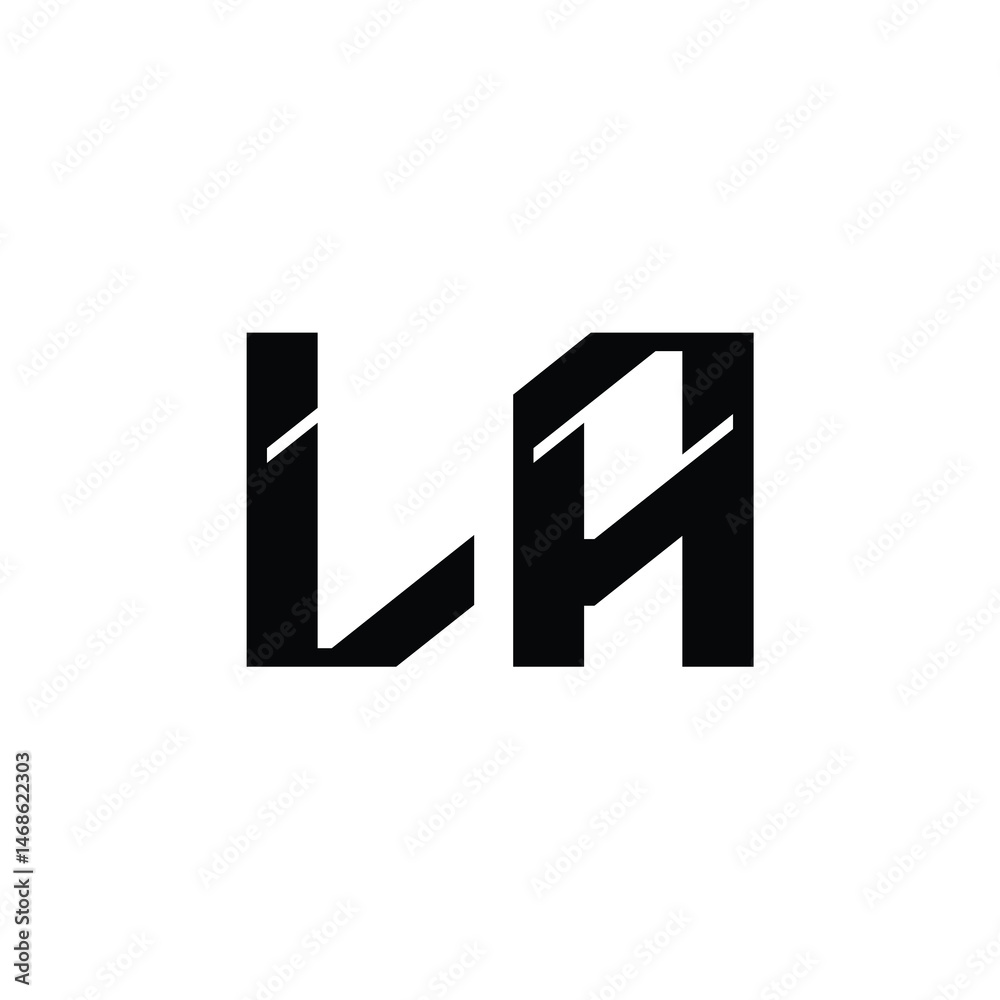 LA monogram logo design letter text name symbol monochrome logotype alphabet character simple logo LA monogram logo design letter text name symbol monochrome logotype alphabet character simple logo