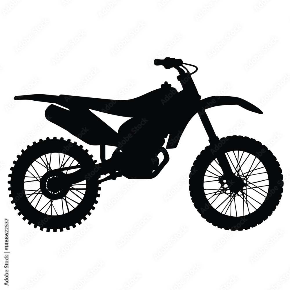 Obraz premium Enduro Motorcycle Silhouette – Off-Road Dual-Sport Bike Vector Illustration for Adventure, Racing, and Rugged Terrain Design