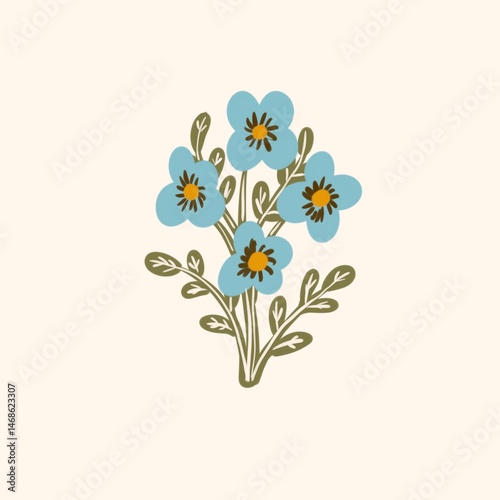 Fototapeta Naklejka Na Ścianę i Meble -  Seamless watercolour and unique floral pattern background for covers, notes, Soft backgrounds colour. Watercolour art work. Flower stalk. Pink flower.