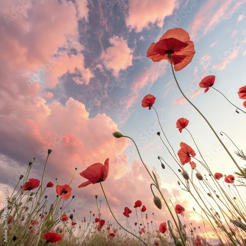 Crimson Poppies Reach for t...